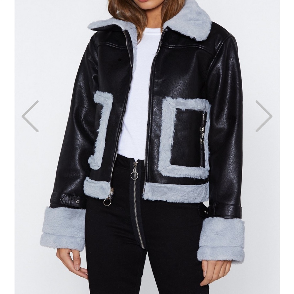 Faux fur aviator jacket